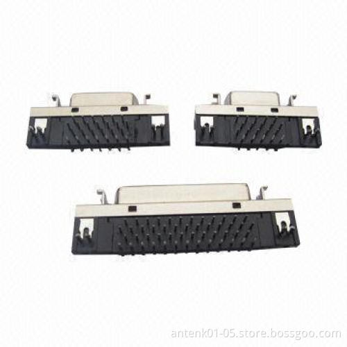 1.27mm Half Pitch SCSI Connectors with Right Angle Dip Version